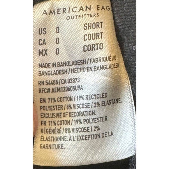 American Eagle Jeans Next Level Stretch Distressed Black Dark Wash Denim Size 0 - Picture 14 of 16